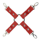 4-Way Hogtie Restraint - Premium Thick Latigo Leather BDSM Bondage Gear | Atlas Collection