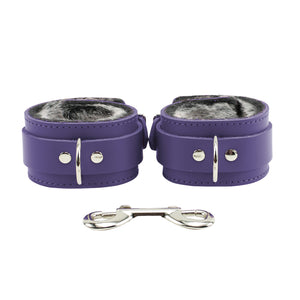 Premium Faux Fur Lined Leather BDSM Handcuffs | Atlas Collection