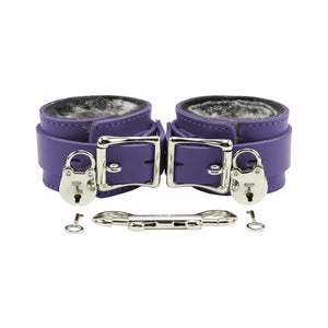 Premium Faux Fur Lined Leather BDSM Handcuffs | Atlas Collection