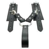 Lockable Soft Leather BDSM Hogtie Wrist Cuffs with Straps | Madison Collection
