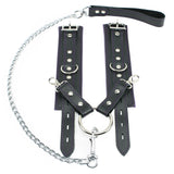 Lockable Chain Leash & Hogtie Wrist Cuffs - BDSM Restraint Set for Secure Bondage | Madison Collection