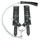 Lockable Chain Leash & Hogtie Wrist Cuffs - BDSM Restraint Set for Secure Bondage | Madison Collection