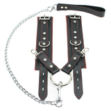Lockable Chain Leash & Hogtie Wrist Cuffs - BDSM Restraint Set for Secure Bondage | Madison Collection