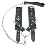 Lockable Chain Leash & Hogtie Wrist Cuffs - BDSM Restraint Set for Secure Bondage | Madison Collection