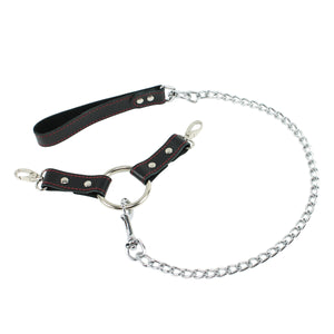 Lockable Chain Leash & Hogtie Wrist Cuffs - BDSM Restraint Set for Secure Bondage | Madison Collection