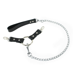 Lockable Chain Leash & Hogtie Wrist Cuffs - BDSM Restraint Set for Secure Bondage | Madison Collection
