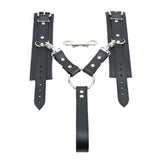 Lockable Soft Leather BDSM Hogtie Wrist Cuffs with Straps | Madison Collection