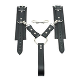 Lockable Soft Leather BDSM Hogtie Wrist Cuffs with Straps | Madison Collection