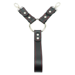 Lockable Soft Leather BDSM Hogtie Wrist Cuffs with Straps | Madison Collection