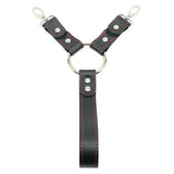Lockable Soft Leather BDSM Hogtie Wrist Cuffs with Straps | Madison Collection