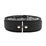 Luxury Chinchilla Fur Leather Bondage Collar 1.5" | Atlas Collection