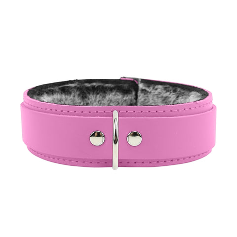 Atlas V 1.5" Collar Luxury Chinchilla Fur Leather Collar