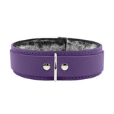 Luxury Chinchilla Fur Leather Bondage Collar 1.5" | Atlas Collection