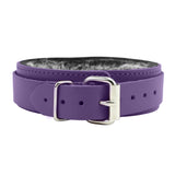 BDSM Collar with O-ring and Plush Chinchilla Fur Lining | 1.5in Wide | Atlas Collection
