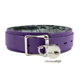 BDSM Collar with O-ring and Plush Chinchilla Fur Lining | 1.5in Wide | Atlas Collection