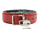 BDSM Collar with O-ring and Plush Chinchilla Fur Lining | 1.5in Wide | Atlas Collection
