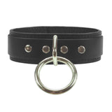 BDSM Collar with O-ring and Plush Chinchilla Fur Lining | 1.5in Wide | Atlas Collection