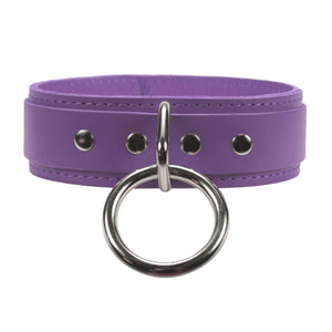 BDSM Collar with O-ring and Plush Chinchilla Fur Lining | 1.5in Wide | Atlas Collection