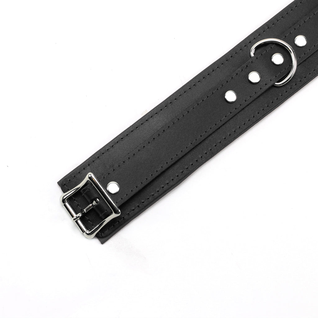 Premium Full Grain Leather BDSM Collar and Leash - Soft Padded Restraint Set | Madison Collection