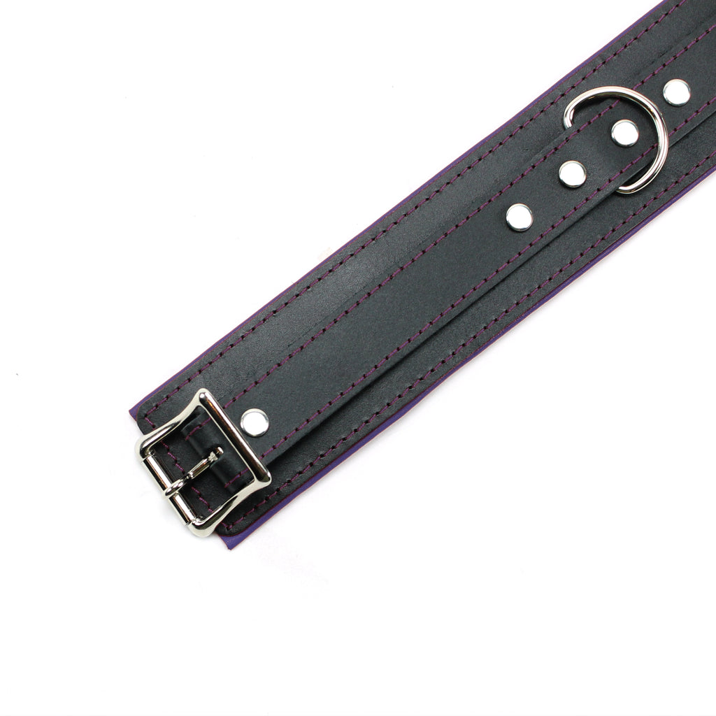 Premium Full Grain Leather BDSM Collar and Leash - Soft Padded Restraint Set | Madison Collection