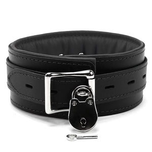 Premium Full Grain Leather BDSM Collar and Leash - Soft Padded Restraint Set | Madison Collection