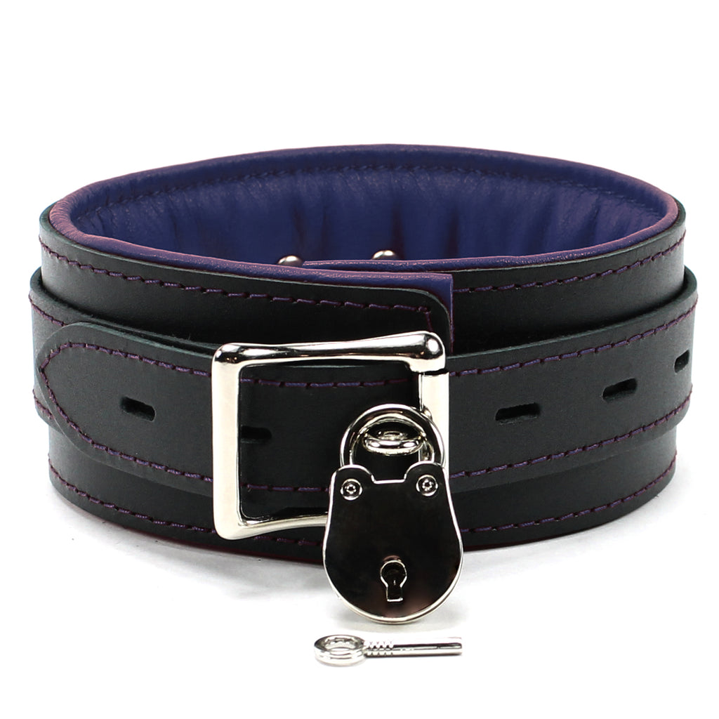 Premium Full Grain Leather BDSM Collar and Leash - Soft Padded Restraint Set | Madison Collection