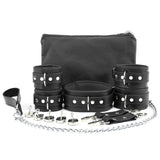 Madison Leather BDSM Collar and Cuff Set - Full Grain, Handmade with Chain Leash | Madison Collection