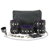 Madison Leather BDSM Collar and Cuff Set - Full Grain, Handmade with Chain Leash | Madison Collection
