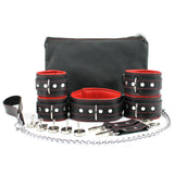 Madison Leather BDSM Collar and Cuff Set - Full Grain, Handmade with Chain Leash | Madison Collection
