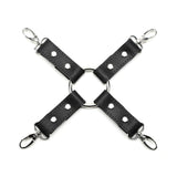 4-Way Latigo Leather BDSM Hogtie Restraint Set - Bondage Cuffs and Toys for Masterful Play | Madison Collection