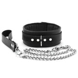 Premium Full Grain Leather BDSM Collar and Leash - Soft Padded Restraint Set | Madison Collection