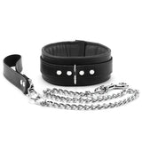 Premium Full Grain Leather BDSM Collar and Leash - Soft Padded Restraint Set | Madison Collection