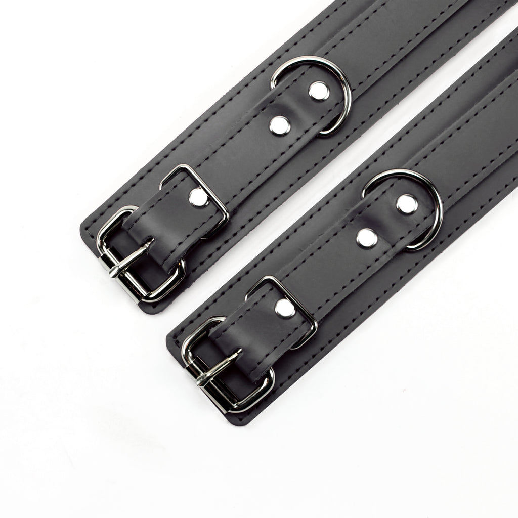 Handcrafted Latigo Leather Hogtie with Handcuffs and Chain Lead for BDSM Restraint | Atlas Collection