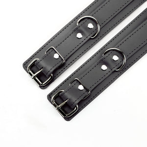 Handcrafted Latigo Leather Hogtie with Handcuffs and Chain Lead for BDSM Restraint | Atlas Collection
