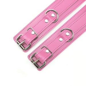 Handcrafted Latigo Leather Hogtie with Handcuffs and Chain Lead for BDSM Restraint | Atlas Collection