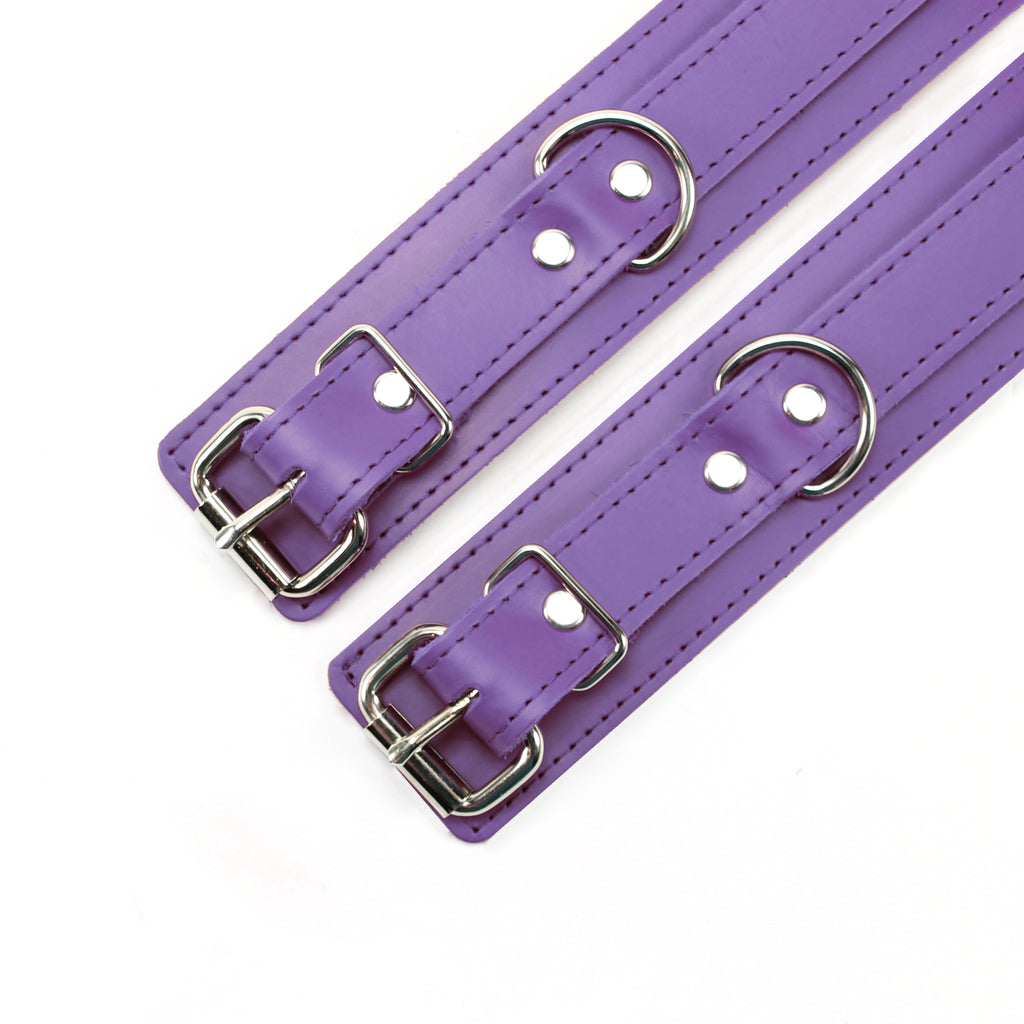 Handcrafted Latigo Leather Hogtie with Handcuffs and Chain Lead for BDSM Restraint | Atlas Collection