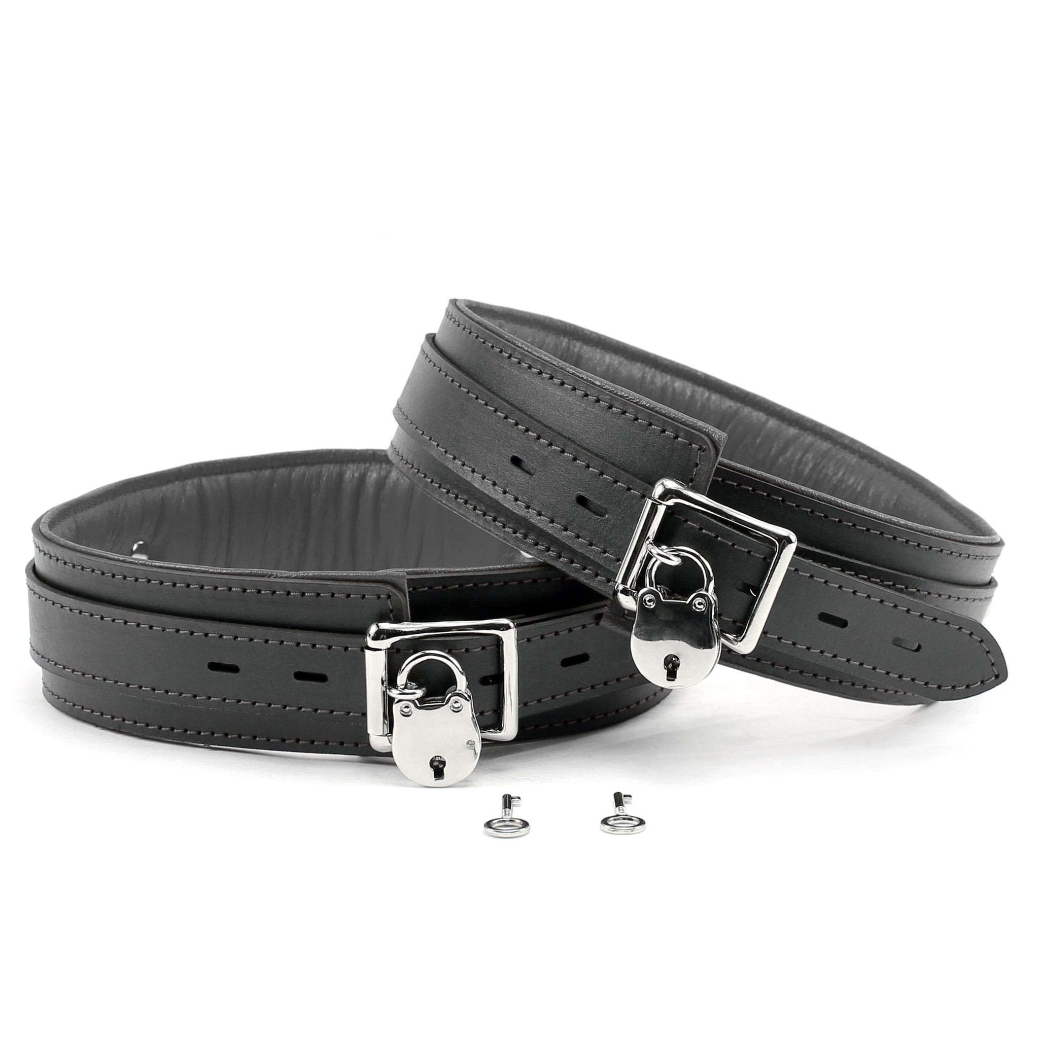 Lambskin Leather Thigh Cuffs - Handmade BDSM Restraints for Enhanced Bondage Play | Madison Collection