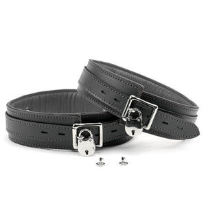 Lambskin Leather Thigh Cuffs - Handmade BDSM Restraints for Enhanced Bondage Play | Madison Collection