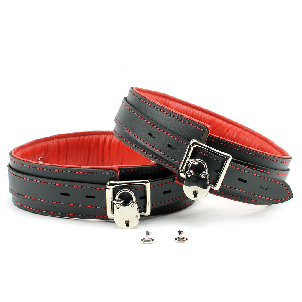 Lambskin Leather Thigh Cuffs - Handmade BDSM Restraints for Enhanced Bondage Play | Madison Collection