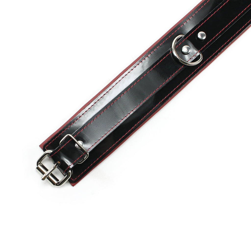 Vegan BDSM Lockable Padded Leather Collar 2" | Ramos Collection