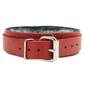 BDSM Collar with O-ring and Plush Chinchilla Fur Lining | 1.5in Wide | Atlas Collection