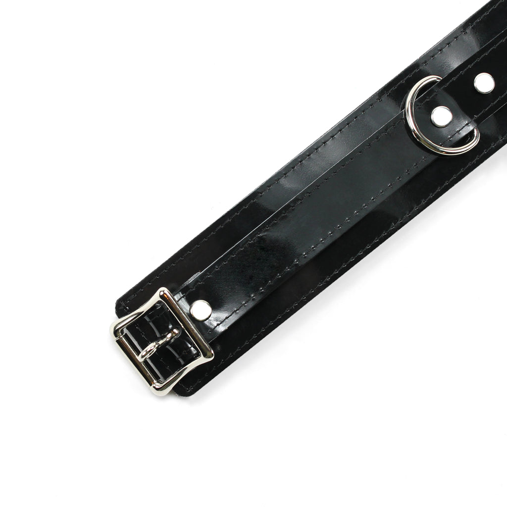 Vegan Leather BDSM Collar with 2" Chinchilla Faux Fur Lining | Ramos Collection