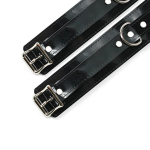 Vegan Leather BDSM Locking Wrist and Ankle Cuffs with Fur Lining | Ramos Collection
