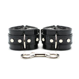 Vegan Leather BDSM Locking Wrist and Ankle Cuffs with Fur Lining | Ramos Collection