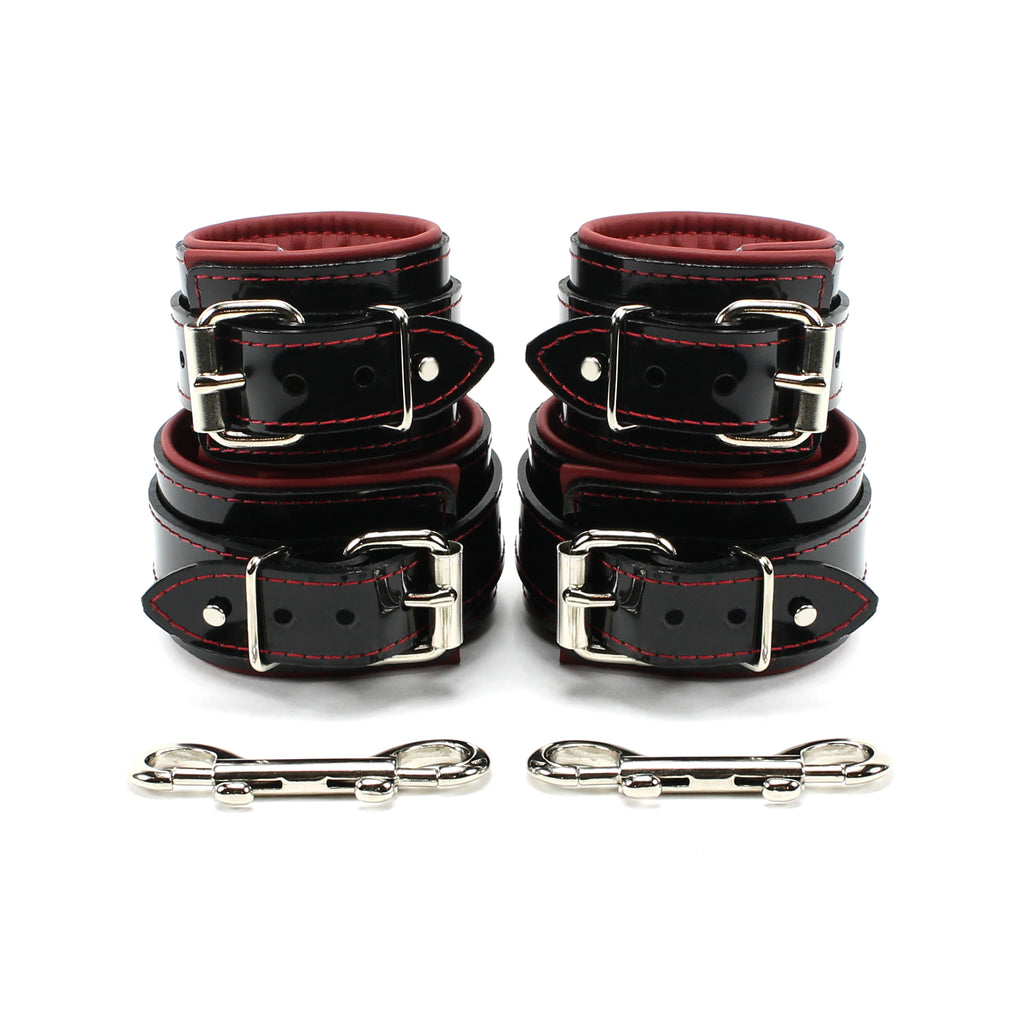 Vegan Leather BDSM Padded Wrist & Ankle Restraints Kit for Bondage Play | Ramos Collection