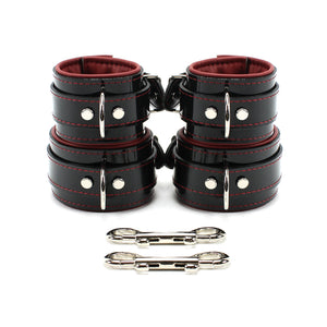 Vegan Leather BDSM Padded Wrist & Ankle Restraints Kit for Bondage Play | Ramos Collection