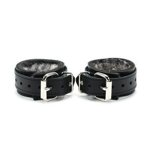 1.5in Premium Chinchilla Fur BDSM Restraints Set - 5 Piece Kit | Atlas Collection